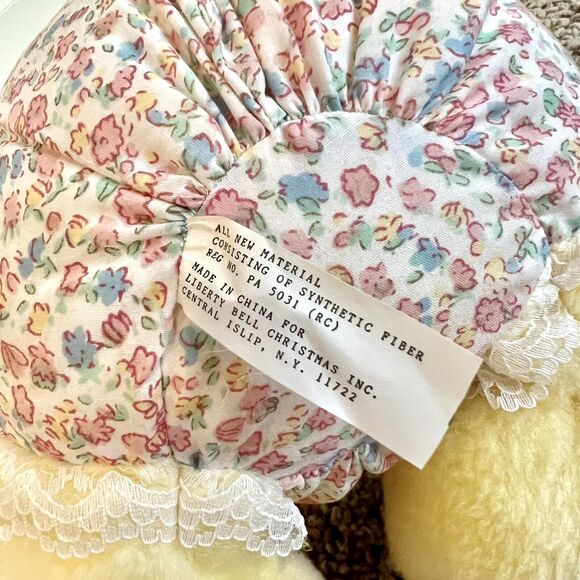 Vintage Liberty Bell Christmas Yellow Easter Bunny Rabbit Plush Stuffed Toy - Picture 11 of 14